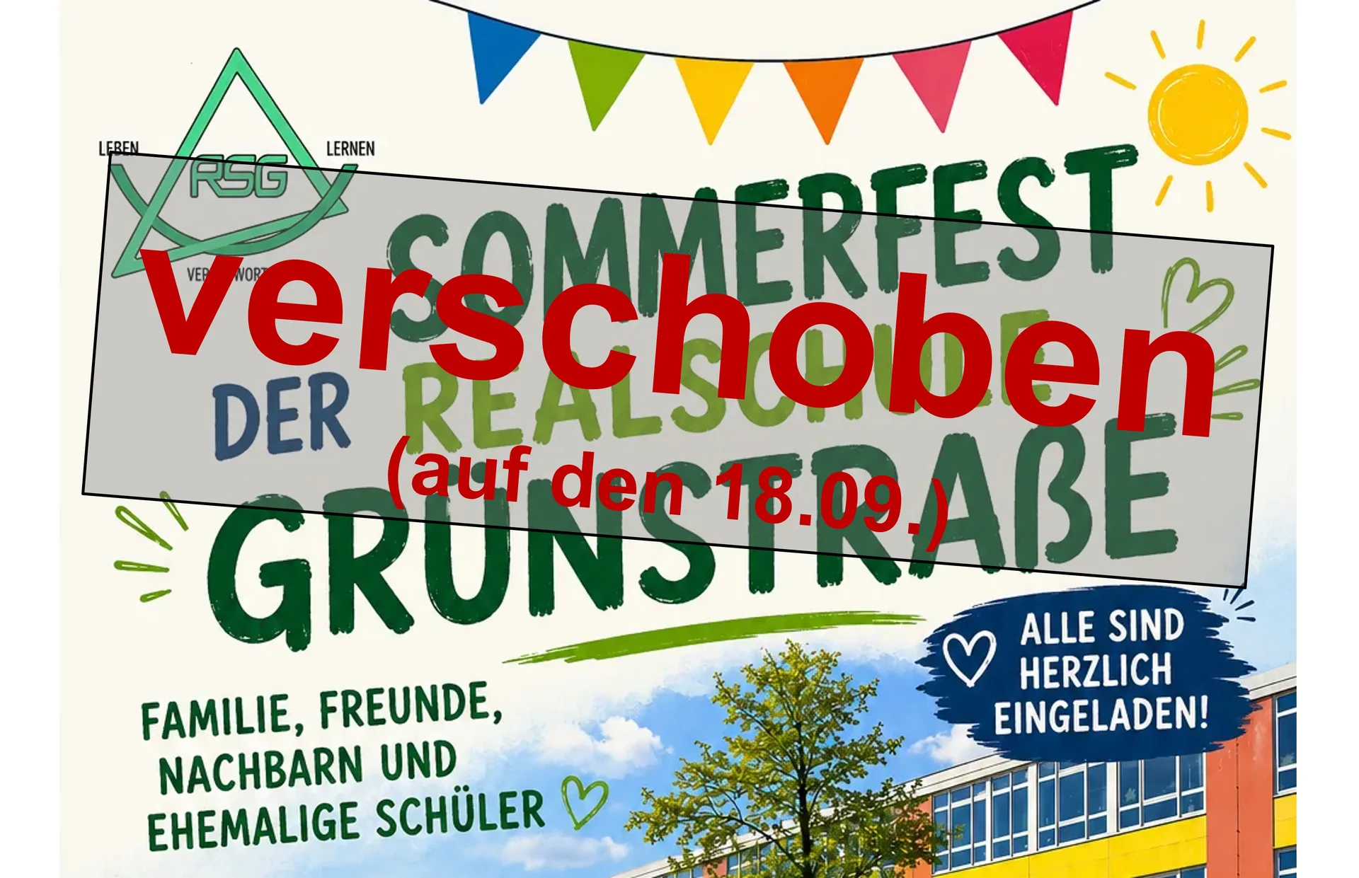 Verschiebung des Sommerfests der RSG!